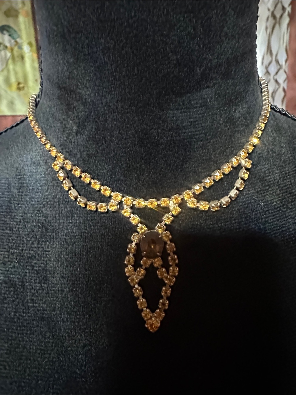 Gold-Tone Crystal Statement Necklace